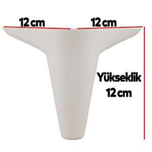 Mobilya Kanepe Sehpa Puf Koltuk Ayağı 12 Cm Beyaz Baza Ayak