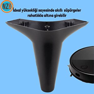 Mobilya Tv Ünitesi Çekyat Koltuk Kanepe Baza Destek Ayağı Ayakları 12 Cm Siyah M8  6'lı Set
