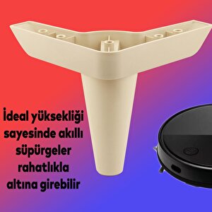 Mobilya Kanepe Sehpa Tv Ünitesi Koltuk Ayağı 14 Cm Krem Baza Ayak 4 Adet