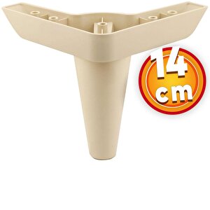Mobilya Kanepe Sehpa Tv Ünitesi Koltuk Ayağı 14 Cm Krem Baza Ayak 4 Adet
