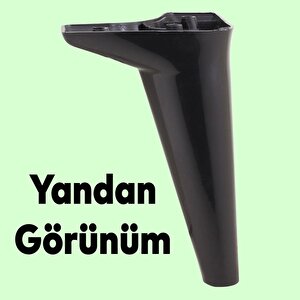 Mobilya Kanepe Sehpa Tv Ünitesi Koltuk Ayağı 18 Cm Siyah Baza Ayak 4 Adet