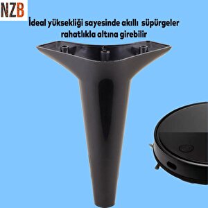 Mobilya Kanepe Sehpa Tv Ünitesi Koltuk Ayağı 18 Cm Siyah Baza Ayak 4 Adet