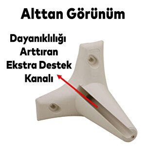 Mobilya Tv Ünitesi Çekyat Koltuk Kanepe Baza Destek Ayağı Ayakları 12 Cm Krem Ayak 6'lı Set
