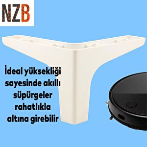 Mobilya Kanepe Sehpa Tv Ünitesi Koltuk Ayağı 10 Cm Beyaz Baza Ayak 4 Adet