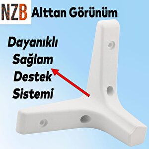Mobilya Kanepe Sehpa Tv Ünitesi Koltuk Ayağı 10 Cm Beyaz Baza Ayak 4 Adet