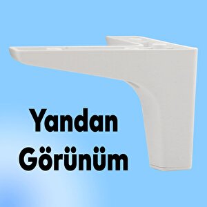 Mobilya Kanepe Sehpa Tv Ünitesi Koltuk Ayağı 10 Cm Beyaz Baza Ayak 4 Adet