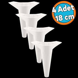 Mobilya Kanepe Sehpa Tv Ünitesi Koltuk Ayağı 18 Cm Beyaz Baza Ayak 4 Adet