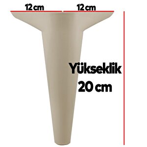 Mobilya Kanepe Sehpa Puf Koltuk Ayağı 20 Cm Krem Baza Ayak 4 Adet