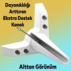 Mobilya Tv Ünitesi Çekyat Koltuk Kanepe Baza Destek Ayağı Ayakları 14 Cm Beyaz M8 6'lı Set