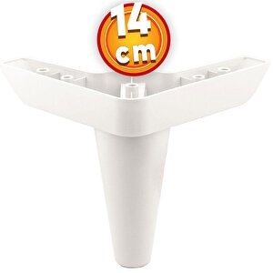 Mobilya Tv Ünitesi Çekyat Koltuk Kanepe Baza Destek Ayağı Ayakları 14 Cm Beyaz M8 6'lı Set