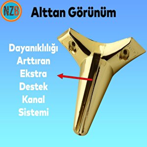 Mobilya Kanepe Sehpa Puf Koltuk Ayağı Altın Baza Ayak 15 Cm 4 Adet