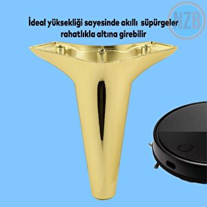 Mobilya Kanepe Sehpa Puf Koltuk Ayağı Altın Baza Ayak 15 Cm 4 Adet