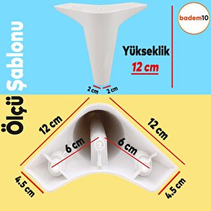 20'li Set Mobilya Koltuk Kanepe Tv Ünitesi Yükseltme Destek Ayağı 12 Cm Beyaz Ayakları 20'li Set