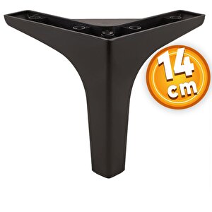 Mobilya Kanepe Sehpa Tv Ünitesi Koltuk Ayağı 14 Cm Siyah Baza Ayak 4 Adet