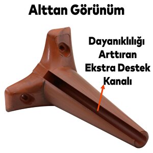 Lüks Mobilya Kanepe Sehpa Puf Koltuk Ayağı 18 Cm Kahverengi Ahşap Desenli Baza Ayak 4 Adet