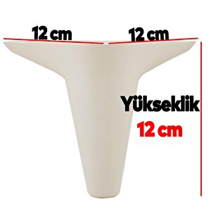Mobilya Kanepe Koltuk Tv Ünitesi Yükseltici Destek Ayağı Ayakları 12 Cm Krem 20'li Set