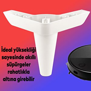 Mobilya Kanepe Sehpa Tv Ünitesi Koltuk Ayağı 14 Cm Beyaz Baza Ayak 4 Adet