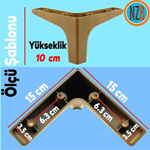 Mobilya Kanepe Çekyat Sehpa Tv Ünitesi Baza Koltuk Ayağı Koyu Ceviz Renk 10 Cm Ayak 4 Adet