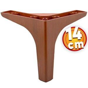 Mobilya Kanepe Sehpa Tv Ünitesi Koltuk Ayağı 14 Cm Ahşap Desenli Kahverengi Baza Ayak 4 Adet