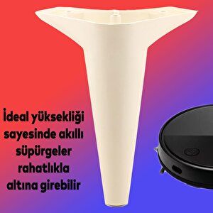 Mobilya Kanepe Sehpa Tv Ünitesi Koltuk Ayağı 18 Cm Krem Baza Ayak 4 Adet