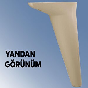 Mobilya Kanepe Sehpa Tv Ünitesi Koltuk Ayağı 18 Cm Krem Baza Ayak 4 Adet