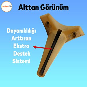 Mobilya Kanepe Sehpa Tv Ünitesi Koltuk Ayağı 18 Cm Kahverengi Ahşap Desenli Baza Ayak 4 Adet