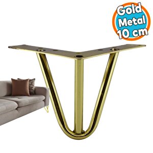 Metal Gold Altın Ayak 10 Cm Lüks Mobilya Kanepe Berjer Sehpa Ünite Koltuk Ayağı Baza Ayakları