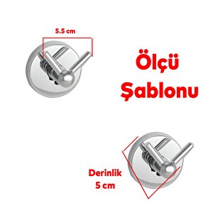 Banyo Lavabo Askısı Çatal 2'li Askılık Krom Renk Metal Sağlam Aparat Bornoz Havlu Asma Askı Vidalı