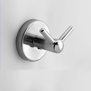 Banyo Lavabo Askısı Çatal 2'li Askılık Krom Renk Metal Sağlam Aparat Bornoz Havlu Asma Askı Vidalı
