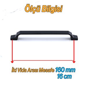 Metal Kulp 160 Mm Mutfak Dolap Çekmece Mobilya Dolabı Kapak Kulpları Kulb 16 Cm Mat Siyah Renk