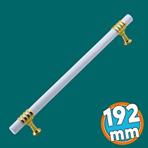 Mobilya Mutfak Dolabı Çekmece Dolap Kulpları Kapak Kulpu Kulbu Beyaz Altın 192 Mm Metal Kulp