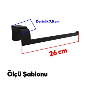 Banyo Kağıt Havluluk Standı Lavabo Mutfak Aparat Uzun Kağıtlık 26 Cm Paslanmaz Metal Sağlam Siyah