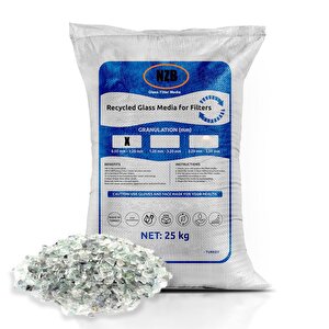 25 Kg Cam Filtre Medyası  Havuz Filitre Temizleme Cam Su Arıtma Kumu 0.50-1.20 Mm