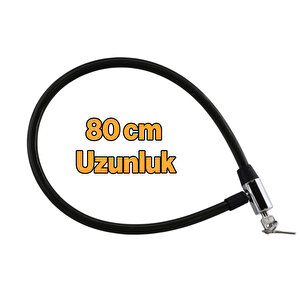 Bisiklet Çelik Kilidi 80 Cm Halat Zincir Kilit Motosiklet Kilit Çap 14 Ø  Hırsız Önleme Güvenlik