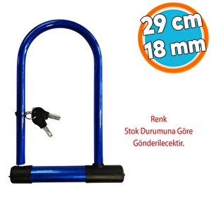 Bisiklet Motosiklet Direksiyon U Kilidi Halat Zincir Çap 18 Mm Çelik Hırsız Güvenlik 29 Cm