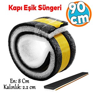 Yapışkanlı Kapı Altı Eşik Süngeri İnce Köpük Soğuk İzolasyon Bandı Fitili Toz Böcek Engelleme 90 Cm