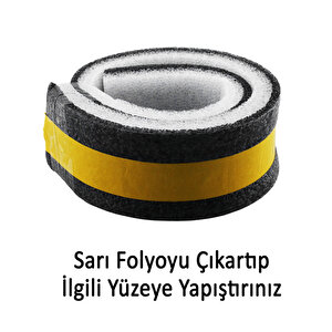 Yapışkanlı Kapı Altı Eşik Süngeri İnce Köpük Soğuk İzolasyon Bandı Fitili Toz Böcek Engelleme 90 Cm 5 Adet