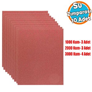 Araba Far Temizle Parlatma İnce Kalın Kum Su Zımpara Kağıt Seti 1000-2000-3000 Kum (10 Adet)