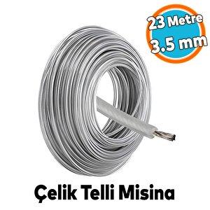 Çelik Telli Misina Motorlu Tırpan Yuvarlak Çim Ot Biçme Teli Güçlü Performans 3.5 Mm 23 Metre