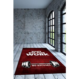 Bahane Yok Kırmızı Renkli Halı Spor Sever Halısı Spor Severler Tasarım Hediyelik Halı 200x300 cm