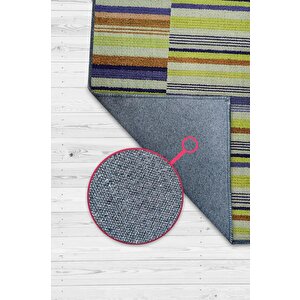 Homshtag Çizili Yeşil Renkli Halı Mutfak Halısı Çizgili Oturma Odası Halısı Retro Tarzı Salon Halısı