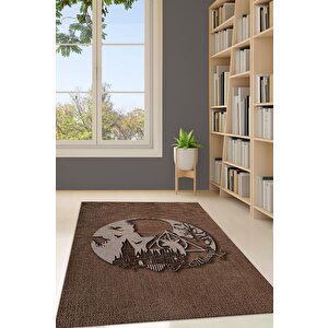 Her Zaman Harry Potter Temalı Film Sever Genç Odası Halı Kahverengi Halı Harry Potter Halı 100x150 cm