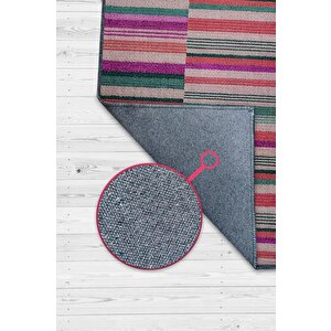 Çizili Çok Renkli Halı Mutfak Halısı Çizgili Oturma Odası Halısı Retro Tarzı Salon Halısı 200x300 cm
