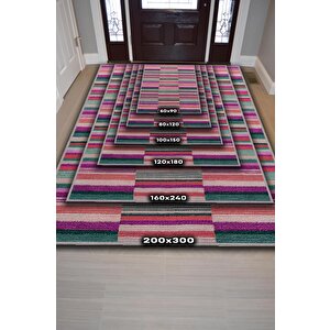 Homshtag Çizili Çok Renkli Halı Mutfak Halısı Çizgili Oturma Odası Halısı Retro Tarzı Salon Halısı