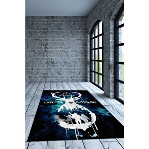 Expecto Mavi Beyaz Renkli Harry Potter Halısı Çocuk Odası Halısı Bohem Tarzlı Film Halısı 160x240 cm