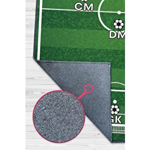 Formasyon 4-3-3 Yeşil Renkli Halı Futbol Sever Halısı Spor Severler İçin Tasarım Halı 200x300 cm