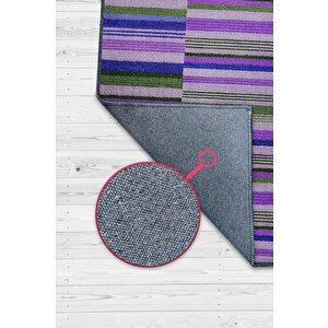 Homshtag Çizili Mor Renkli Halı Mutfak Halısı Çizgili Oturma Odası Halısı Retro Tarzı Salon Halısı