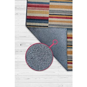 Çizili Çok Renkli Halı Mutfak Halısı Çizgili Oturma Odası Halısı Retro Tarzı Salon Halısı 120x180 cm
