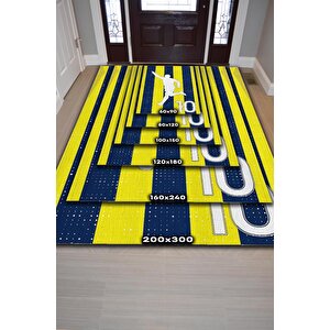 Homshtag Efsane 10 Sarı Lacivert Renkli Futbol Halısı Fenerbahçe Severlere Tasarım Hediyelik Halı
