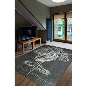 Cesaret Siyah Gri Renkli Yüzüklerin Efendisi Halısı Odası Halısı Bohem Tarzlı Film Halısı 100x150 cm